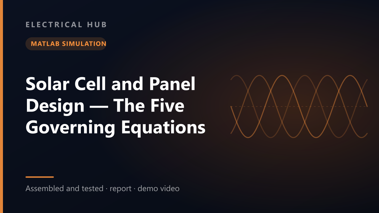 Solar Cell and Panel Design — The Five Governing Equations